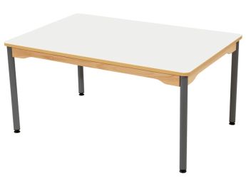 TISCH MIT BESCHICHTETER TISCHPLATTE - METALLFUSSTEIL GRAU - Rechteckig 120x80 cm