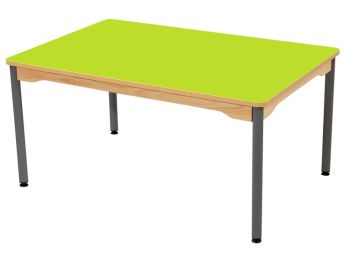 TISCH MIT BESCHICHTETER TISCHPLATTE - METALLFUSSTEIL GRAU - Rechteckig 120x80 cm