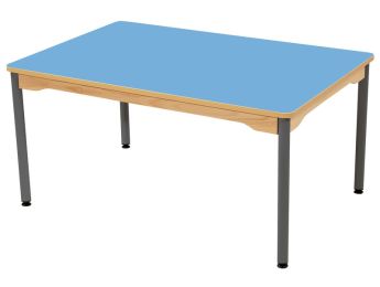 TISCH MIT BESCHICHTETER TISCHPLATTE - METALLFUSSTEIL GRAU - Rechteckig 120x80 cm