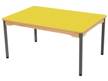 TISCH MIT BESCHICHTETER TISCHPLATTE - METALLFUSSTEIL GRAU - Rechteckig 120x80 cm