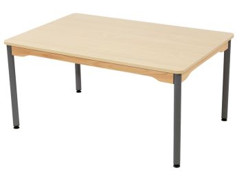 TISCH MIT BESCHICHTETER TISCHPLATTE - METALLFUSSTEIL GRAU - Rechteckig 120x80 cm