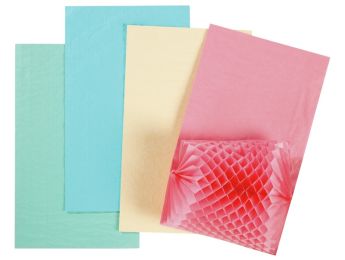 FEUILLES DE PAPIER ALVÉOLÉ NID D'ABEILLE Pastel
