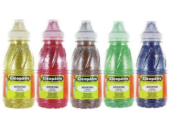 GOUACHE PAILLETÉE 5 x 250 ml - Couleurs primaires