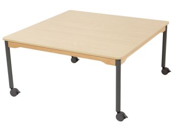 TISCH MIT BESCHICHTETER TISCHPLATTE - FUSSTEIL MIT ROLLEN - Viereckig 120x120 cm