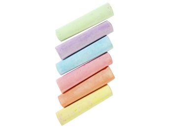 Round PAVEMENT CHALK STICKS Pack of 6