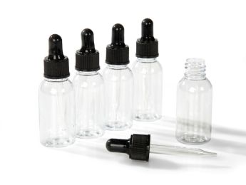 5 FLACONS 30 ML AVEC PIPETTE VERRE