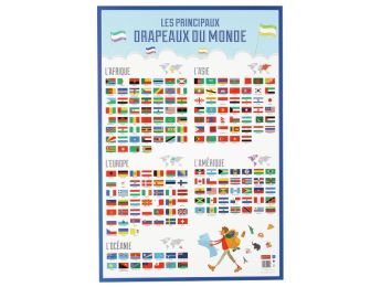 POSTER ÉDUCATIF Les principaux drapeaux du monde