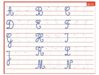 ARDOISE D'ÉCRITURE Lettres majuscules cursives