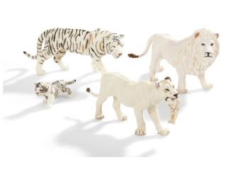 WHITE CAT FIGURINES