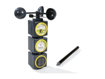 WEATHER STATION anemometre, rain gauge, and thermometer.