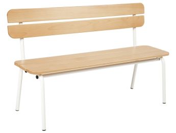 BANK METAAL EN HOUT Met rugleuning L: 120 cm