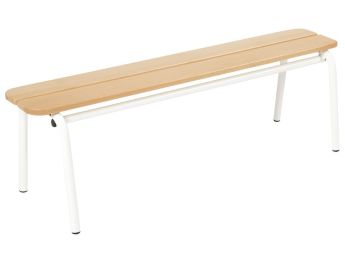 BANC MÉTAL ET BOIS Sans dossier L: 120 cm