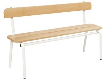 BANK METAAL EN HOUT Met rugleuning L: 120 cm