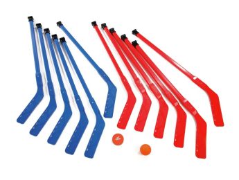 STRASSENHOCKEY-SET Premium Blau und rot