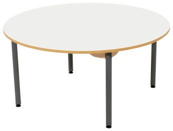 TISCH MIT BESCHICHTETER TISCHPLATTE - METALLFUSSTEIL GRAU - Rund Ø 120 cm