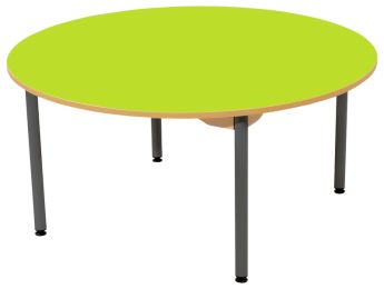 TISCH MIT BESCHICHTETER TISCHPLATTE - METALLFUSSTEIL GRAU - Rund Ø 120 cm