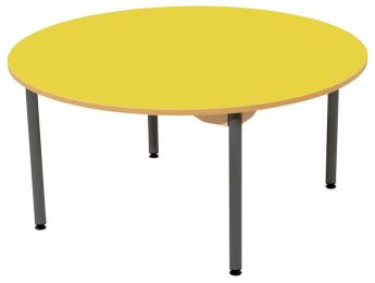 TISCH MIT BESCHICHTETER TISCHPLATTE - METALLFUSSTEIL GRAU - Rund Ø 120 cm