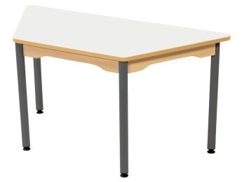 TISCH MIT BESCHICHTETER TISCHPLATTE - METALLFUSSTEIL GRAU - Trapezform