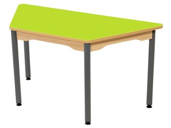 TISCH MIT BESCHICHTETER TISCHPLATTE - METALLFUSSTEIL GRAU - Trapezform 120x60 cm