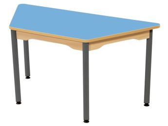 TISCH MIT BESCHICHTETER TISCHPLATTE - METALLFUSSTEIL GRAU - Trapezform