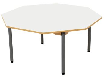 TISCH MIT BESCHICHTETER TISCHPLATTE - METALLFUSSTEIL GRAU - Achteckig Ø 120 cm