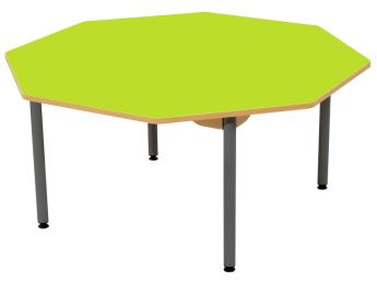 TISCH MIT BESCHICHTETER TISCHPLATTE - METALLFUSSTEIL GRAU - Achteckig Ø 120 cm