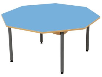 TISCH MIT BESCHICHTETER TISCHPLATTE - METALLFUSSTEIL GRAU - Achteckig Ø 120 cm