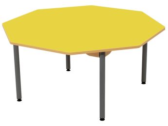 TISCH MIT BESCHICHTETER TISCHPLATTE - METALLFUSSTEIL GRAU - Achteckig Ø 120 cm
