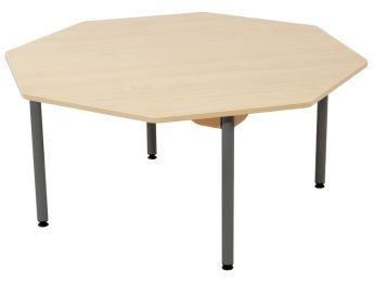 TISCH MIT BESCHICHTETER TISCHPLATTE - METALLFUSSTEIL GRAU - Achteckig Ø 120 cm