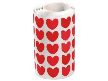 HERZFÖRMIGE STICKER VON DER ROLLE Rot