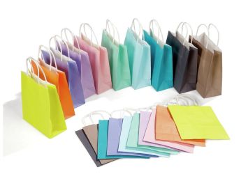 TASCHEN AUS KRAFTPAPIER Bunt Mittlere Größe