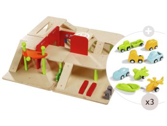 MAXISET De grote garage + 27 voertuigen
