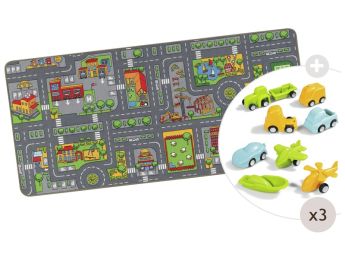 TAPIS DE ROUTE Petit modèle avec 27 véhicules