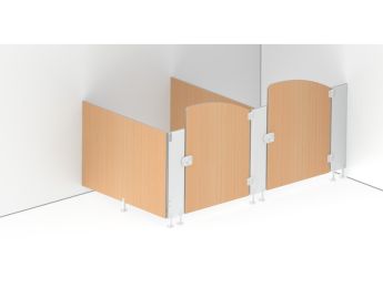 TOILETTEN TRENNWÄNDE Ecke 2 Türen