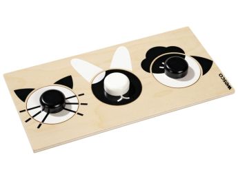 BLACK AND WHITE LIFT-OUT PUZZLE with handles