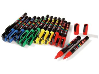 TOPF MIT 26 MARKERN + 12 NACHFÜLLPACKS POSCA