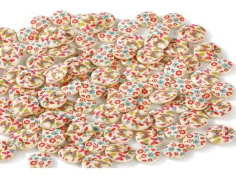 Butterflies and flowers WOODEN BUTTONS