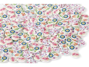 Hearts and flowers WOODEN BUTTONS