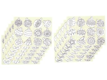 STICKERS TO COLOUR Christmas baubles
