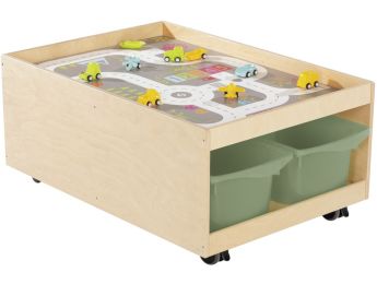 TABLE D'ACTIVITÉS MOBILE Babi Up 4 bacs + tapis de jeu "Circuit" + 9...