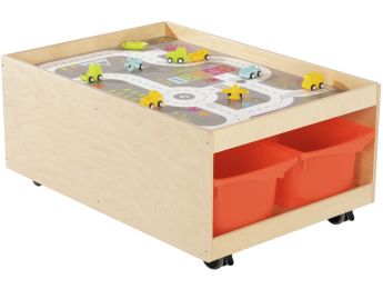 TABLE D'ACTIVITÉS MOBILE Babi Up 4 bacs + tapis de jeu "Circuit" + 9...