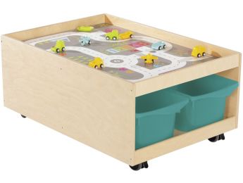 TABLE D'ACTIVITÉS MOBILE Babi Up 4 bacs + tapis de jeu "Circuit" + 9...