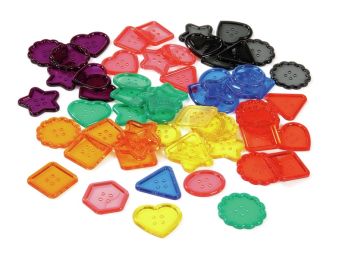 BOUTONS MULTICOLORES TRANSPARENTS