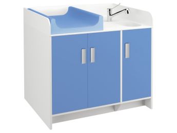 MEUBLE DE CHANGE KAZÉO BAIGNOIRE SOLIDSURFACE avec lave-main intégré
