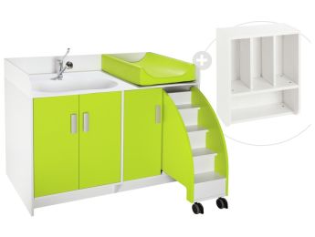 KIT MEUBLE DE CHANGE KAZÉO AVEC BAIGNOIRE SOLIDSURFACE L: 137,5 cm