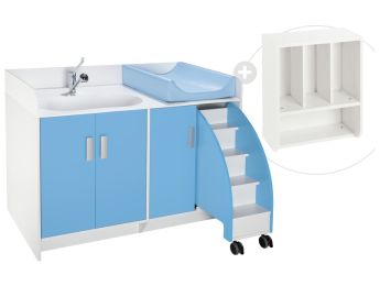 KIT MEUBLE DE CHANGE KAZÉO AVEC BAIGNOIRE SOLIDSURFACE L: 137,5 cm