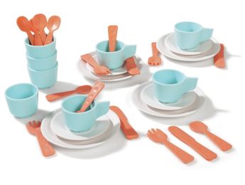 KINDERSERVIESJES ECO-vervaardigd Maaltijd en koffie voor 4 personen