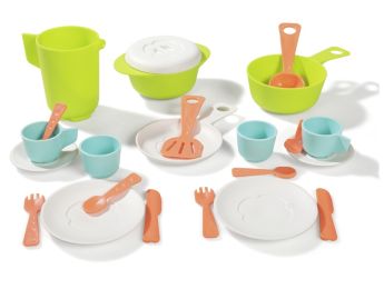 KINDERSERVIESJES ECO-vervaardigd Compleet servies voor 2 personen