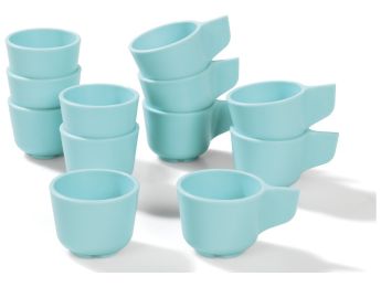 KINDERSERVIESJES ECO-vervaardigd Set van 6 glazen en 6 kopjes