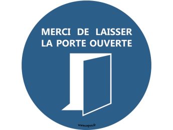 STICKER MURAL DE PRÉVENTION Laissez la porte ouverte